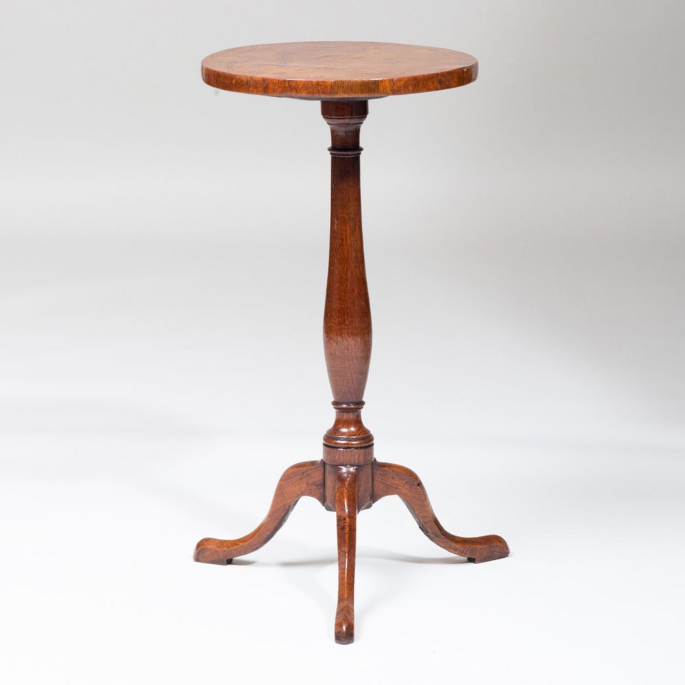 Appraisal: George II Elmwood and Oak Tripod Candlestand x x in