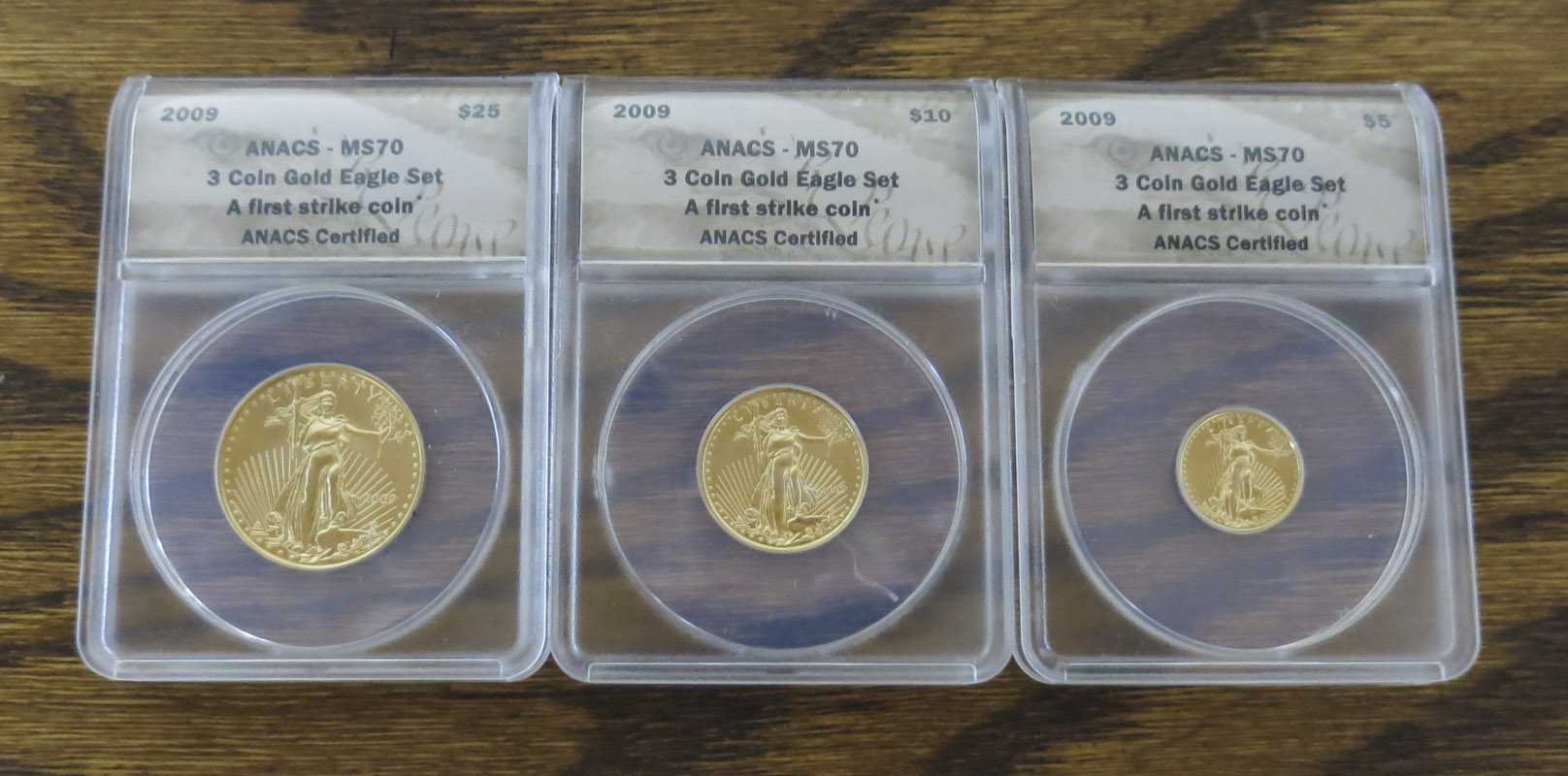 Appraisal: THREE-PIECE AMERICAN GOLD EAGLE COIN SET dollar oz dollar oz