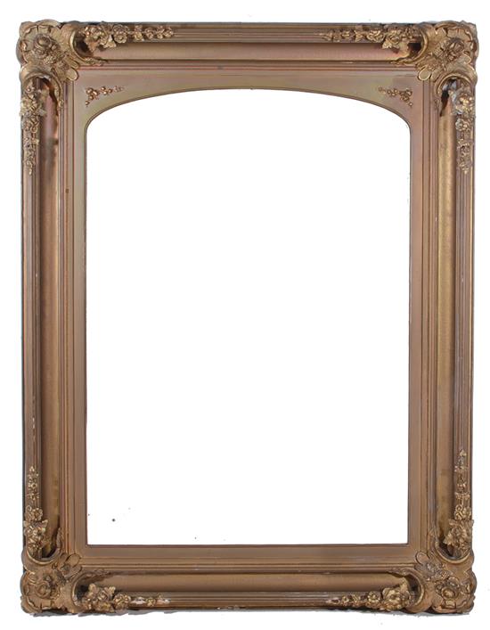 Appraisal: English carved giltwood and gesso frame with mirror panel late