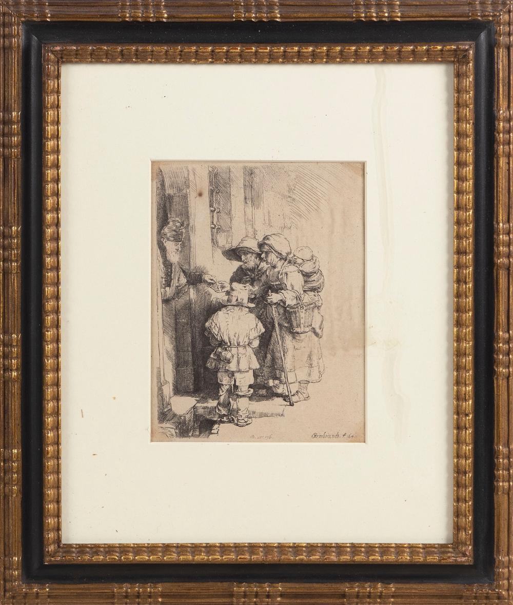 Appraisal: REMBRANDT VAN RIJN THE NETHERLANDS - BEGGARS RECEIVING ALMS AT