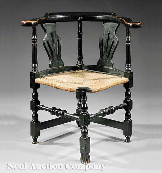 Appraisal: An American or English Painted Roundabout Chair mid- th c