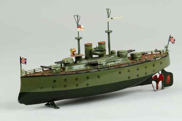 Appraisal: MARKLIN BATTLESHIP Germany c 's hand painted in deep olive