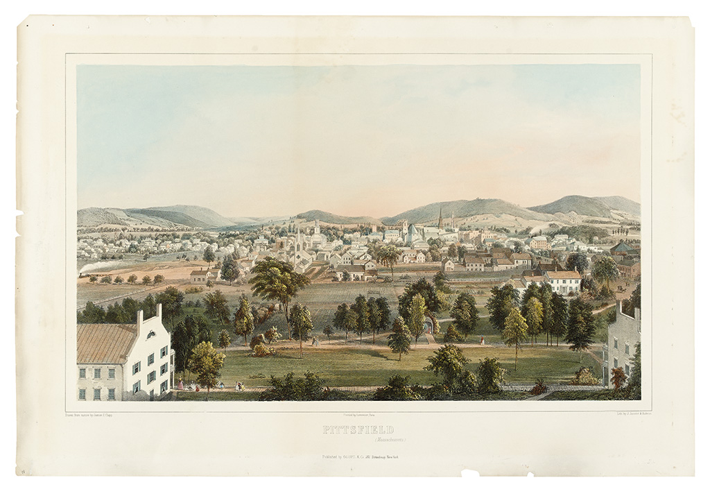 Appraisal: CLAPP JAMES C Pittsfield Massachussetts Hand-colored lithographed town view x