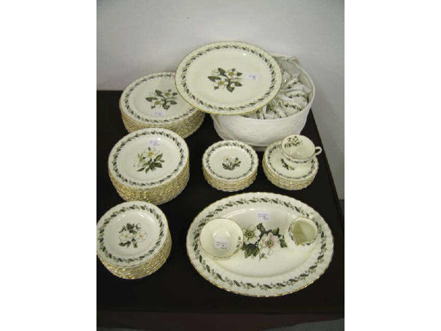 Appraisal: Royal Worcester China Service for Engadine pattern fine floral pieces