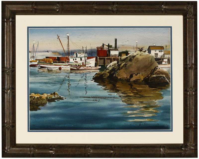 Appraisal: Myron A Oliver - Monterey Waterfront ''Monterey Waterfront'' watercolor on