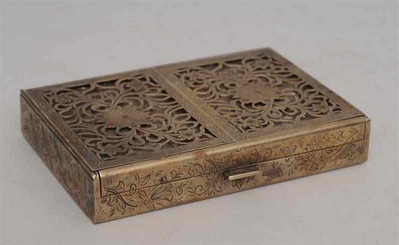 Appraisal: ITALIAN DAVID'S ENGRAVED SILVER GILT NECESSAIRE Enclosed by a pair