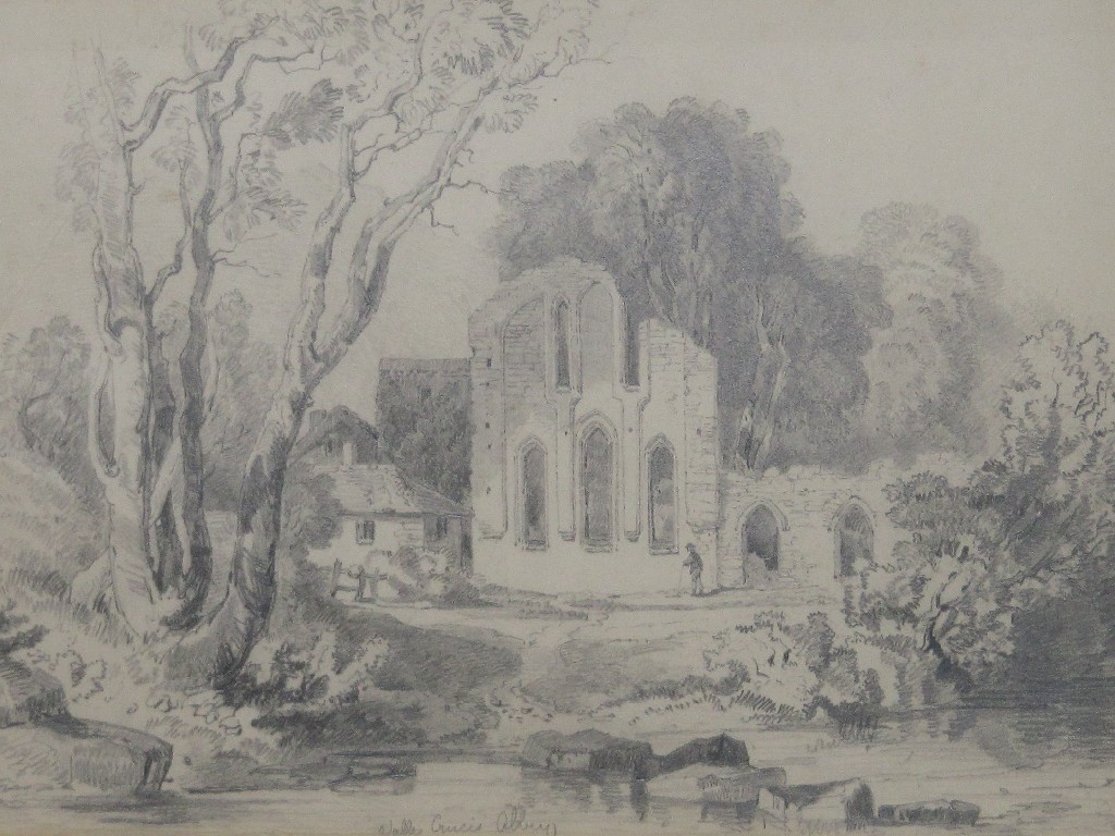 Appraisal: Pencil drawing 'Valle Crucis Abbey'