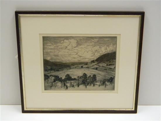 Appraisal: Robert Nisbet American - ''South Kent Field'' etching signed in