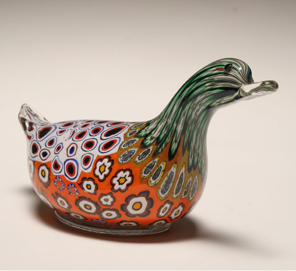 Appraisal: Aldo Nason murrine art glass bird Engraved signature H x