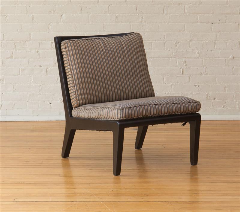 Appraisal: MID CENTURY MODERN STYLE STAINED BIRCH LOUNGE CHAIR With upholstered