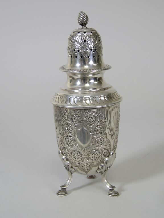 Appraisal: An Edward VII urn shape Sugar Caster embossed rosettes and