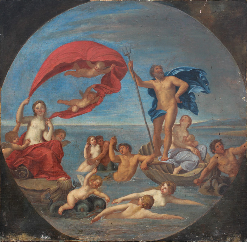 Appraisal: OLD MASTER AFTER ALBANI PAINTING OF NEPTUNE and AMPHITRITE Oil