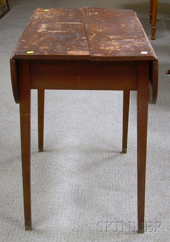 Appraisal: Federal Cherry Drop-leaf Pembroke Table with End Drawer