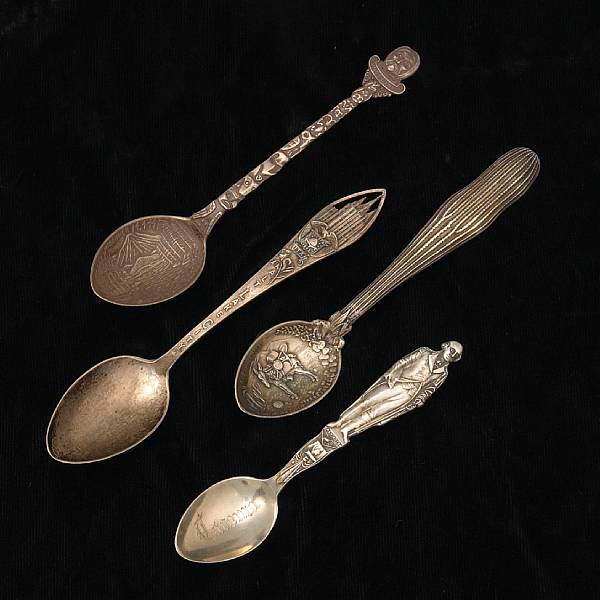 Appraisal: A group of sterling souvenir spoons Comprising teaspoons for Spokane