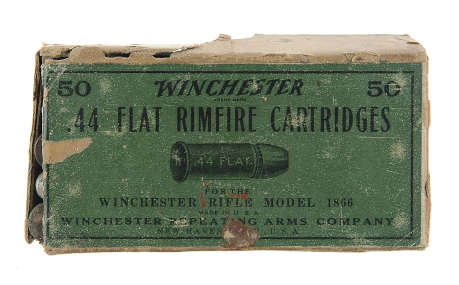 Appraisal: BOX OF WINCHESTER FLAT RIMFIRE CARTRIDGES Late -pc box with