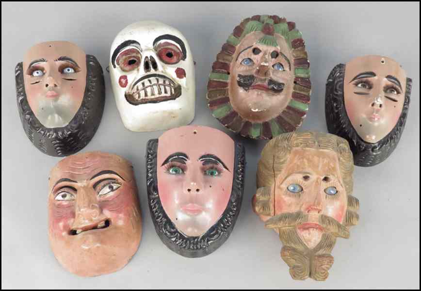 Appraisal: THREE MEXICAN FESTIVAL MASKS From Chiapa de Corzo for the