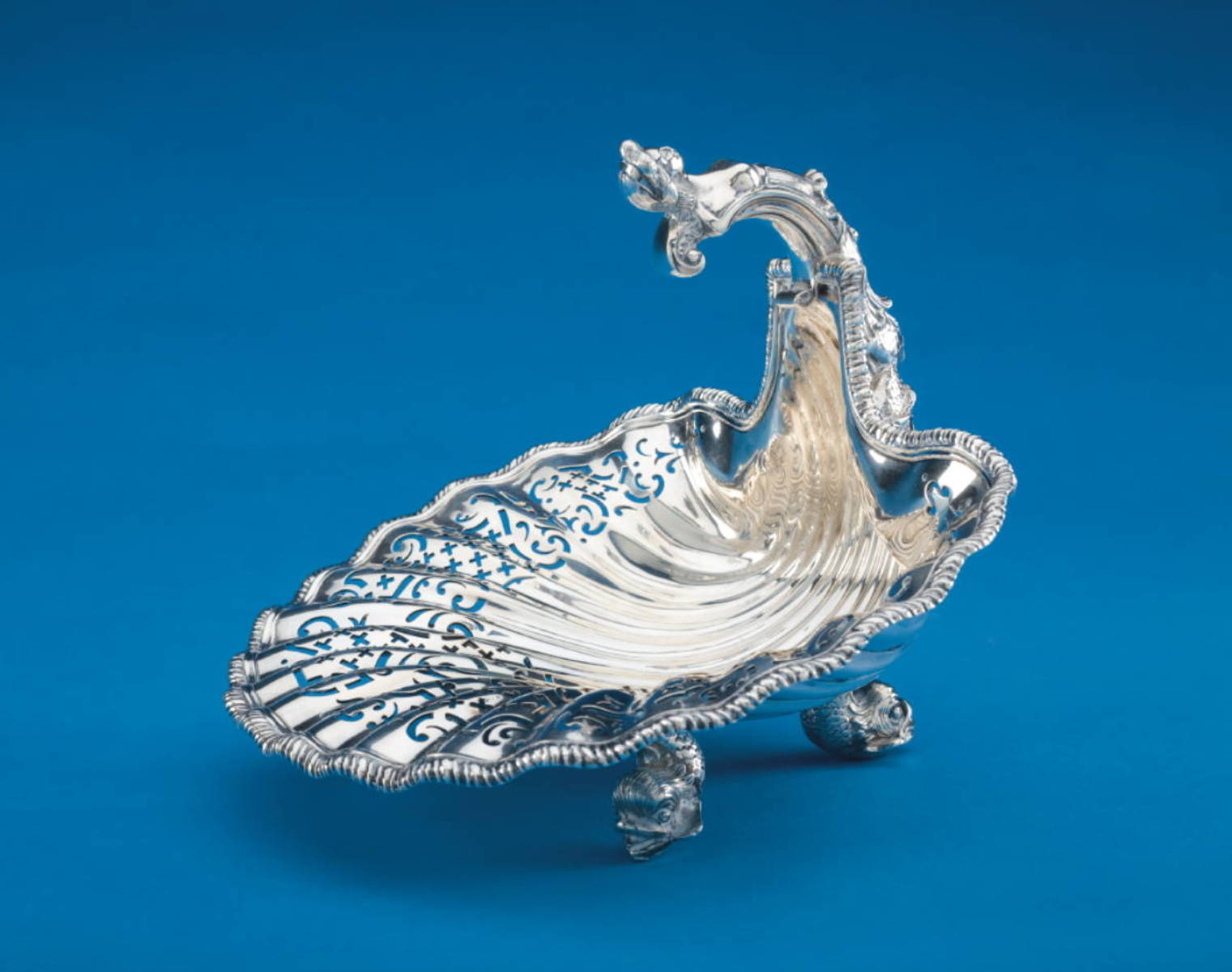 Appraisal: GEORGE V SILVER SHELL-SHAPED BASKET ELLIS JACOB GREENBERG BIRMINGHAM -