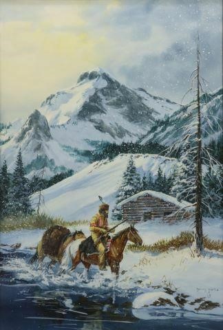 Appraisal: Framed oil painting on board The Mountain Man signed lower