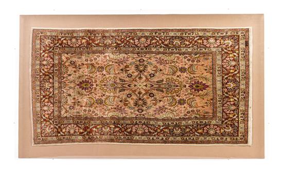 Appraisal: Sale Lot A Hereke Silk Rug set in a shadow