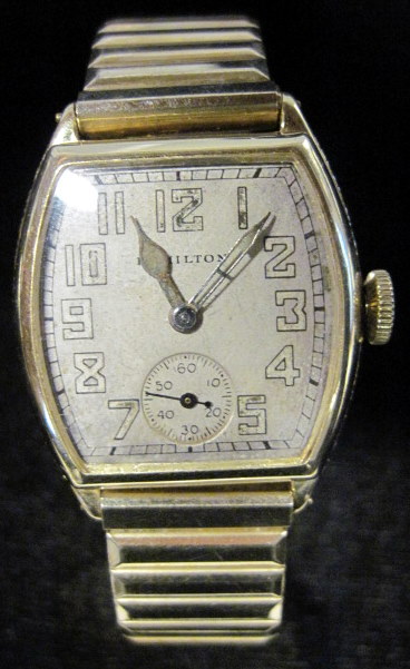 Appraisal: Gentleman's karat yellow gold wristwatch Hamilton nd quarter th century