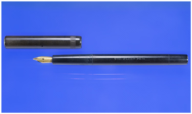 Appraisal: Fleet Pen Black chased hard rubber eye dropper UK