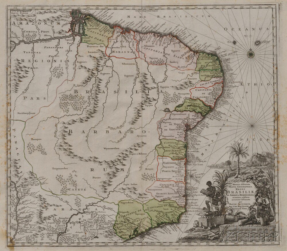 Appraisal: Brazil Matth us Seutter - Recens Elaborata Mappa Geographica Regni