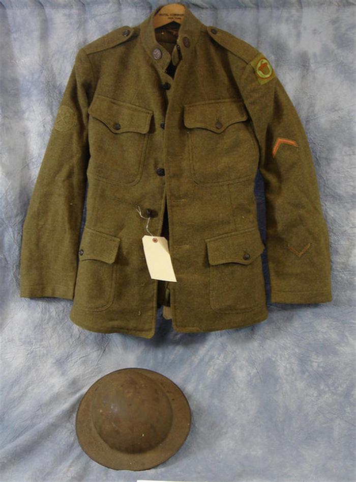 Appraisal: World War I Infantry uniform with helmet Estimate -