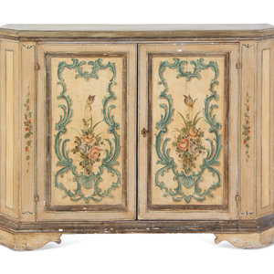 Appraisal: An Italian Painted Console Cabinet Early th Century Height x