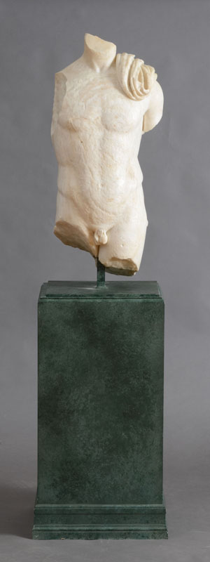 Appraisal: GRECO-ROMAN CARVED MARBLE TORSO The nude torso in contrapposto stance