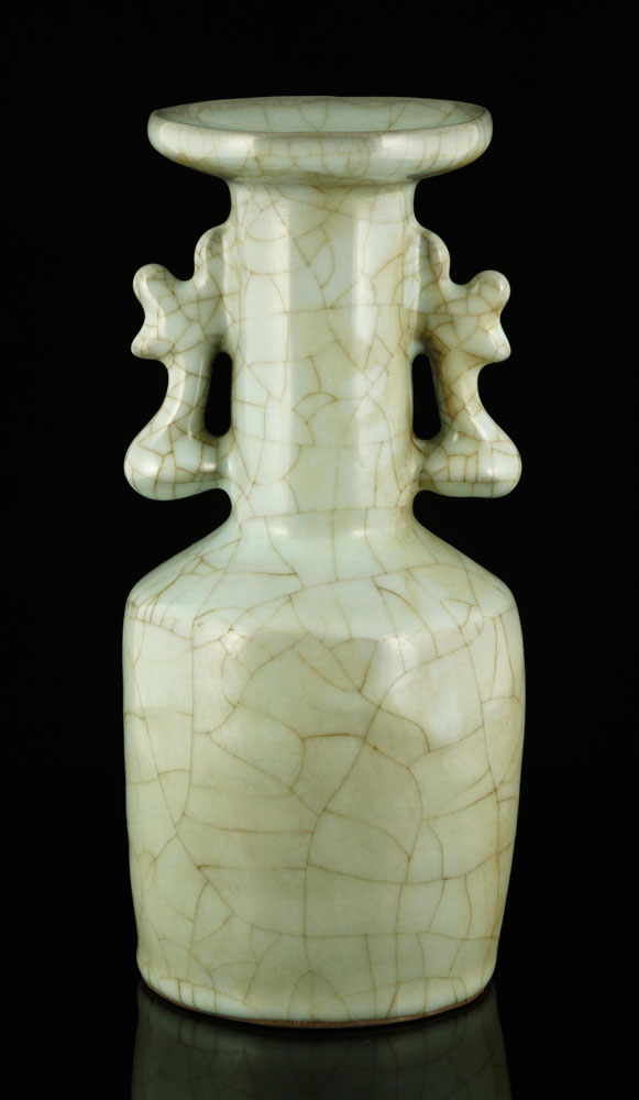 Appraisal: - Chinese Guan Glazed Vase Chinese Guan glazed vase green