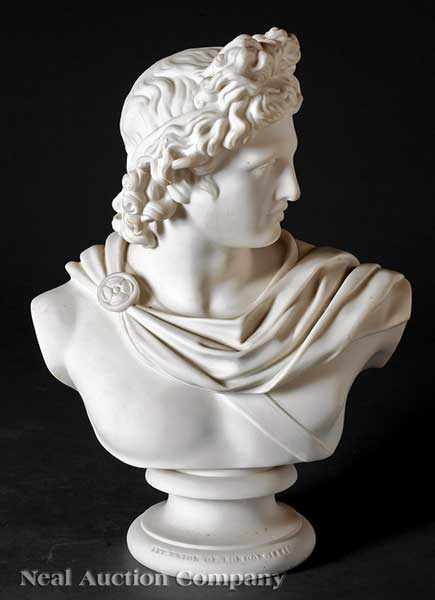 Appraisal: A Parian Bust of The Apollo Belvedere after the antique