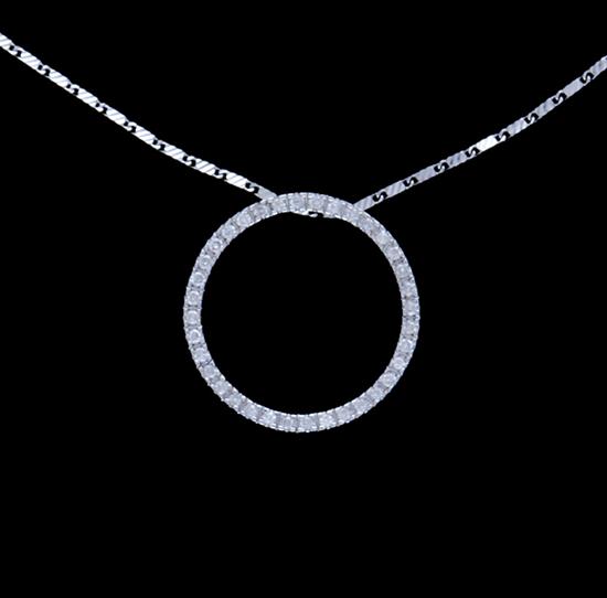 Appraisal: Diamond circle pendant small round-cut diamonds set in K white