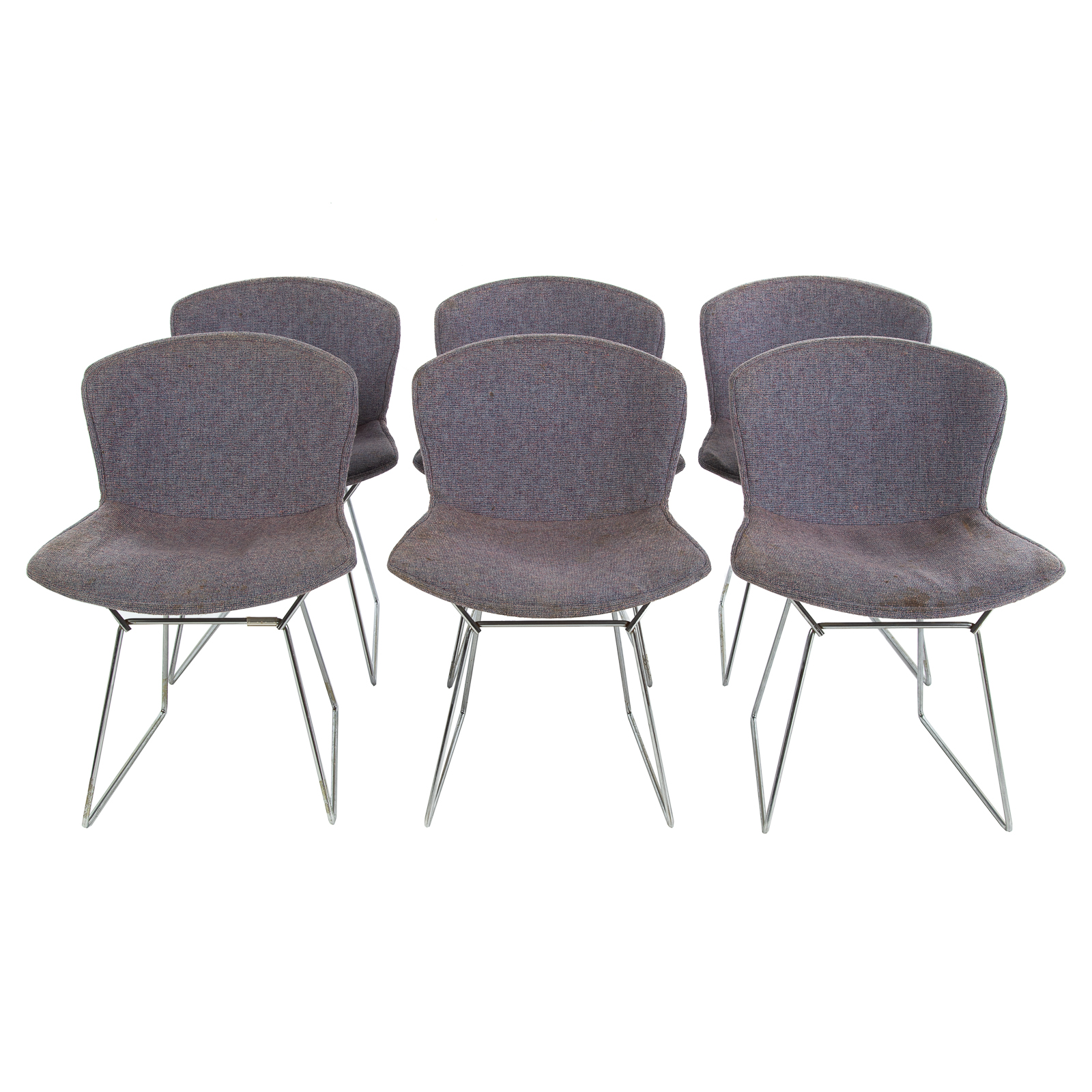 Appraisal: SET OF SIX BERTOIA STYLE MID-CENTURY CHAIRS th century with