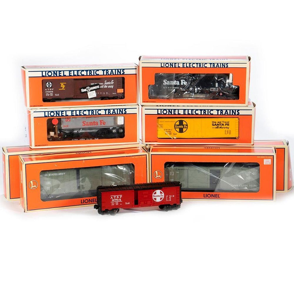 Appraisal: O Gauge Lionel Santa Fe and US Army Freight Cars