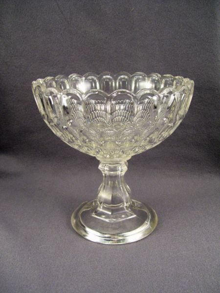 Appraisal: Scalloped Edge th c Compote Thumbprint design scalloped edge pattern