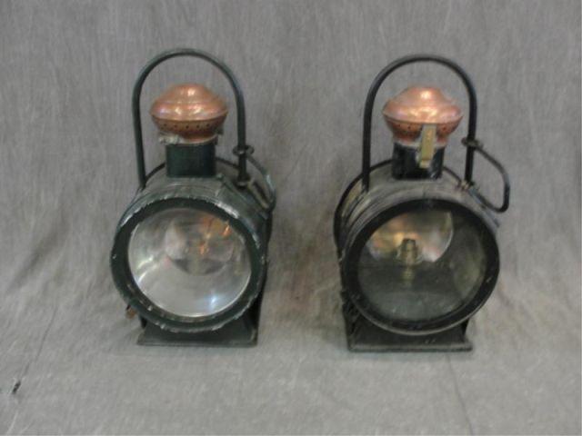 Appraisal: RAILWAY Lanterns Probably French From a prominent NJ estate stored