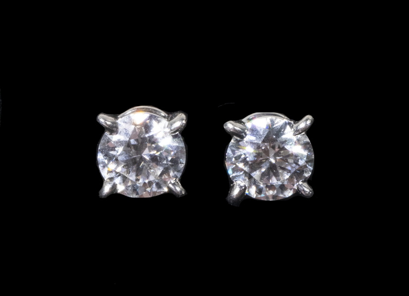 Appraisal: PR VINTAGE CARTIER PLATINUM DIAMOND EARRINGS Pair of Platinum Diamond