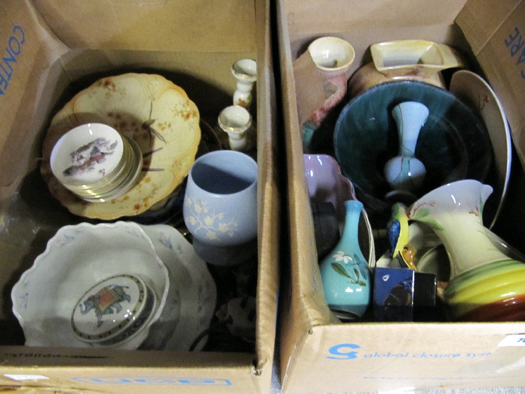 Appraisal: Two boxes of assorted ceramics - Wedgwood Copeland etc