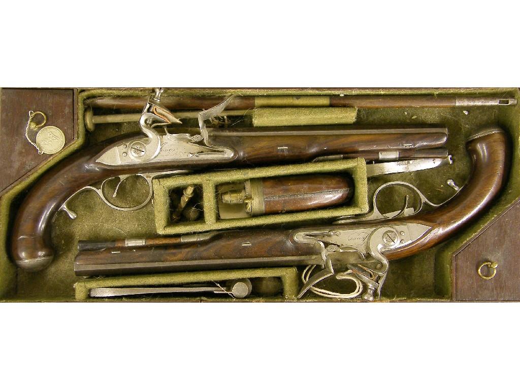 Appraisal: Fine and very rare pair of -bore breech loading flintlock