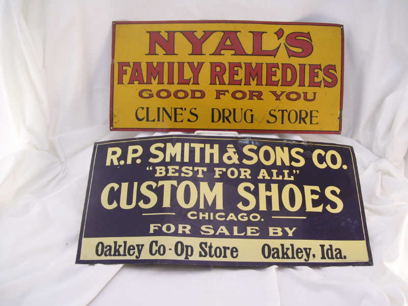 Appraisal: - Advertising Tin Signs Includes Nyal's Family Remedies Cline's Drug