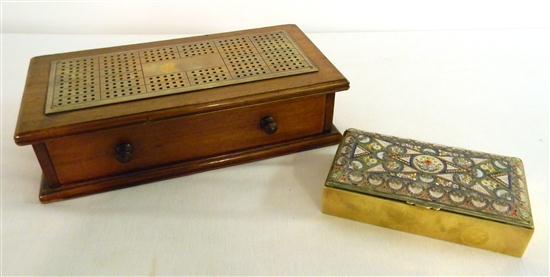 Appraisal: Cribbage game th C handsome box along with small box