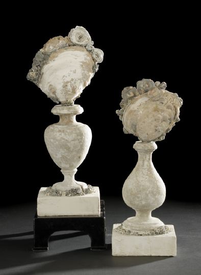 Appraisal: Unusual Pair of Italian Garnitures composed of antique turned and