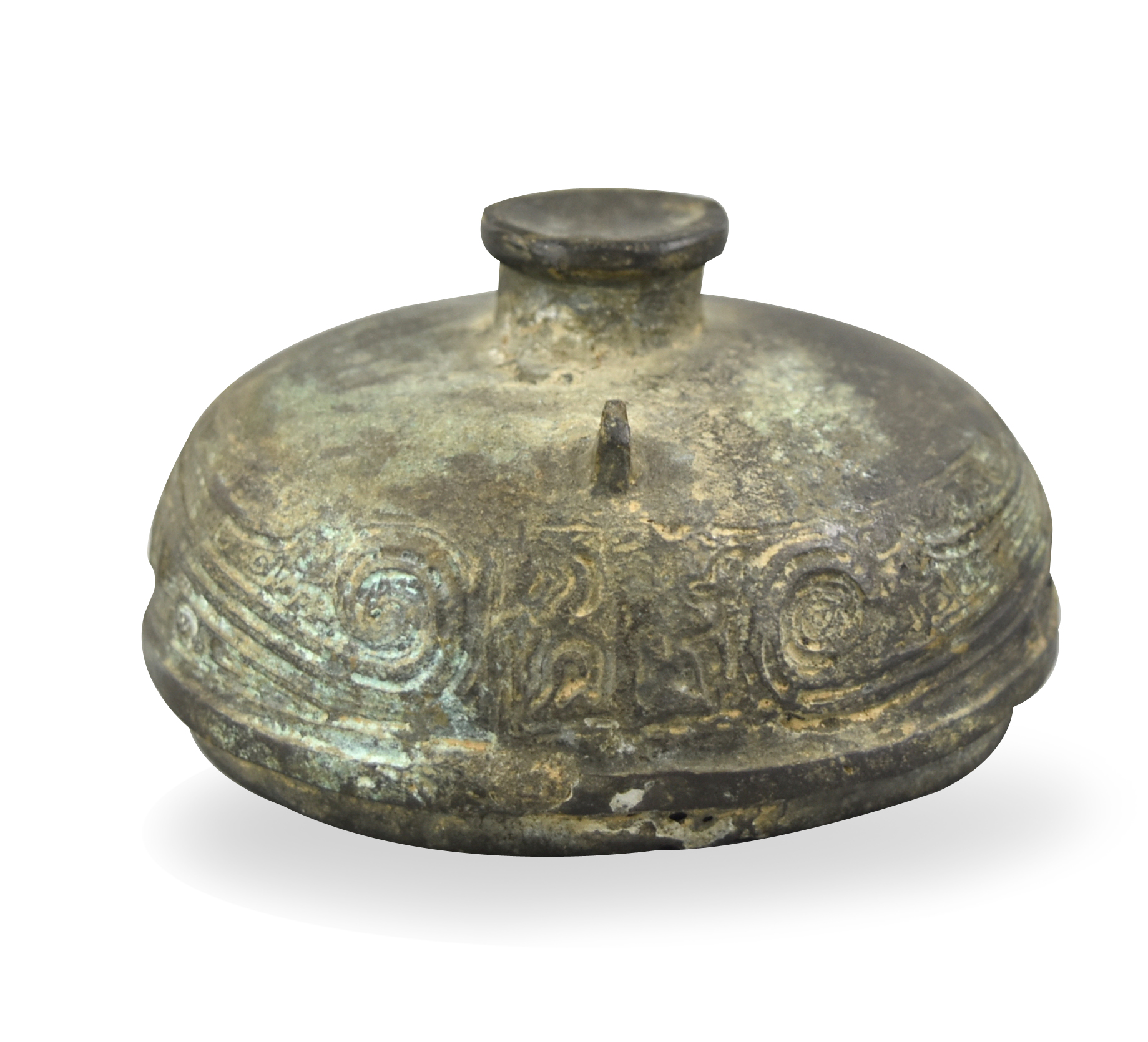 Appraisal: A Chinese Western Zhou bronze cover the domed cover cast