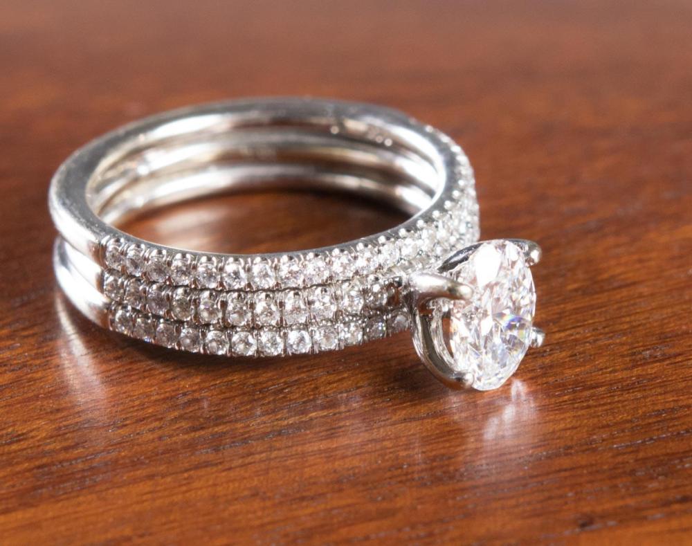 Appraisal: ESTATE DIAMOND AND FOURTEEN KARAT WHITE GOLD RING made up