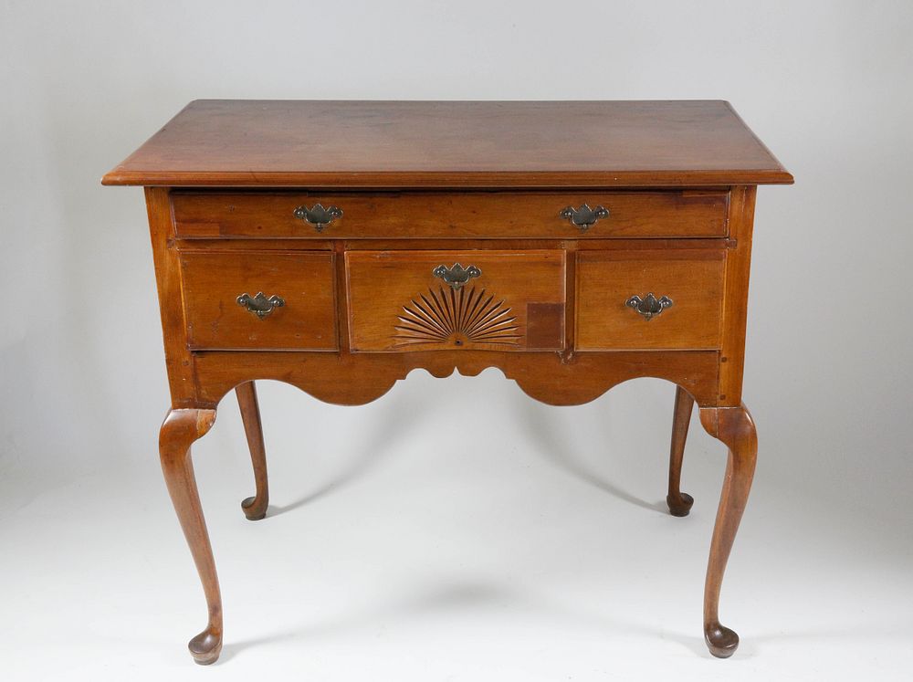 Appraisal: Queen Anne New England Cherry and Pine Lowboy th Century