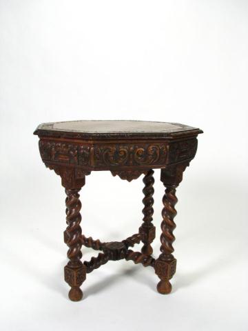 Appraisal: Circa Belgian carved oak center table with ornately carved apron