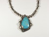 Appraisal: NECKLACE - th C Navajo sterling and turquoise pendant with