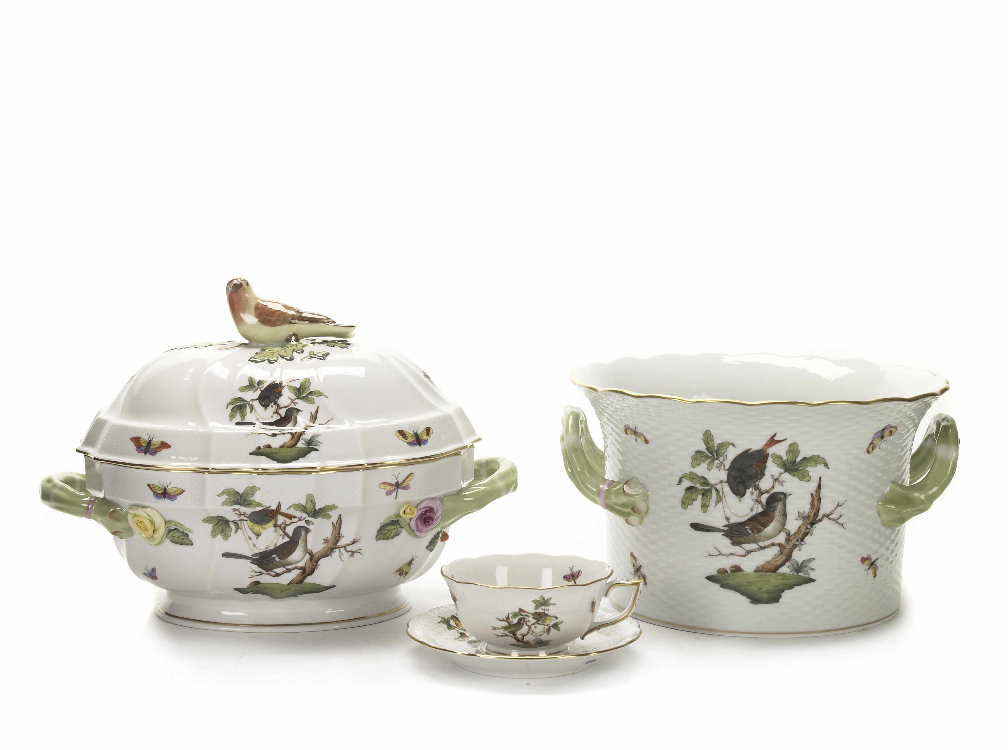 Appraisal: A group of Herend porcelain Rothschild pattern dinner and teaware