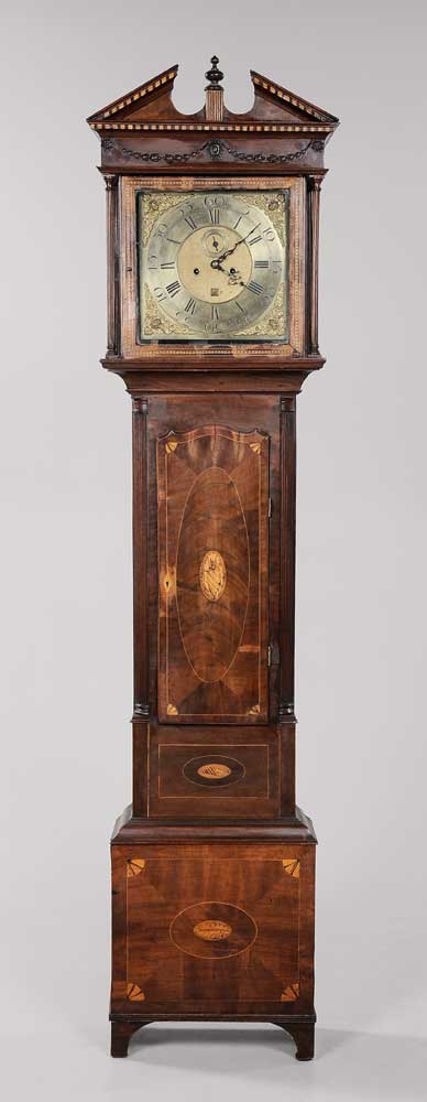 Appraisal: George III Inlaid Mahogany Tall Case Clock Irish th century