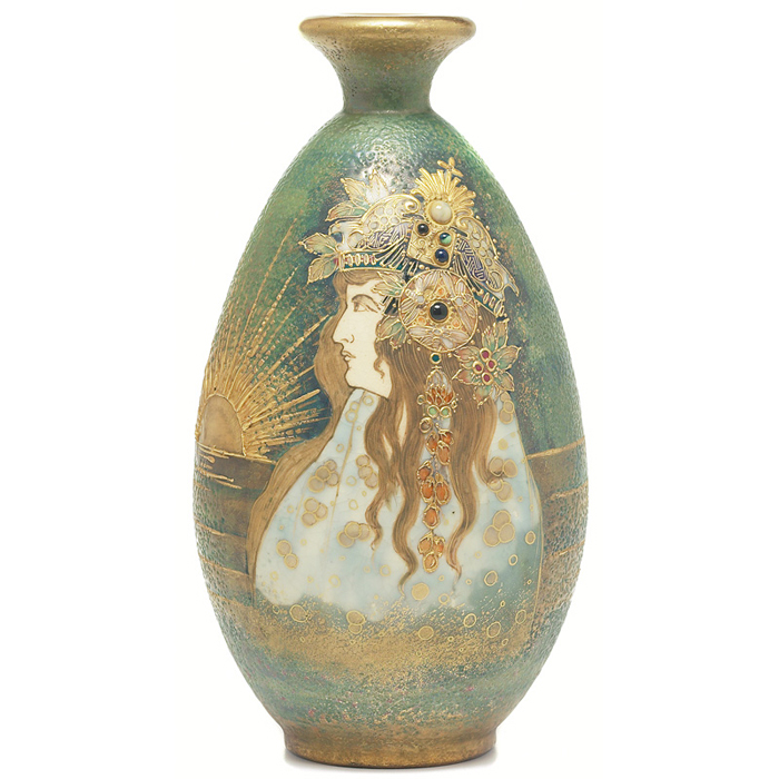 Appraisal: Fine Amphora vase intricately painted and detailed portrait of a